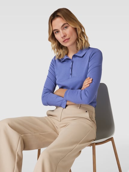 Christian Berg Woman Shirt met lange mouwen met polokraag Rookblauw - 3
