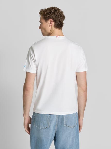 MC2 Saint Barth T-Shirt mit Stitchings Modell 'PORTOFINO' Weiss 5