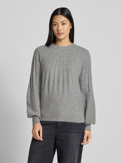 b.young Gebreide pullover met ribboorden, model 'Magge' Middengrijs - 4