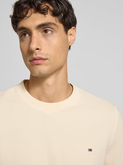 Christian Berg Men Pullover mit Label-Patch Metallic Beige 3