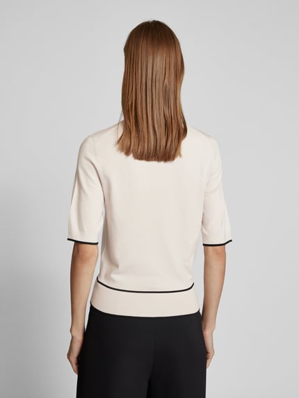 Luisa Cerano T-Shirt mit Ziernähten Sand 5