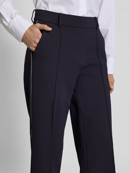 CAMBIO Straight leg stoffen broek met verkort model, model 'CAMERON' Marineblauw - 3
