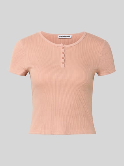REVIEW T-shirt z okrągłym dekoltem Brudnoróżowy 2