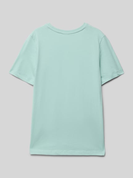 s.Oliver RED LABEL T-shirt o kroju regular fit z czystej bawełny Turkusowy 3