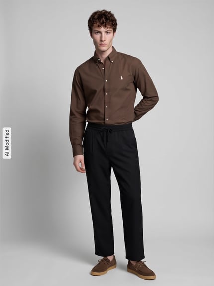 Polo Ralph Lauren Custom Fit Freizeithemd aus Baumwoll-Mix Schoko 4