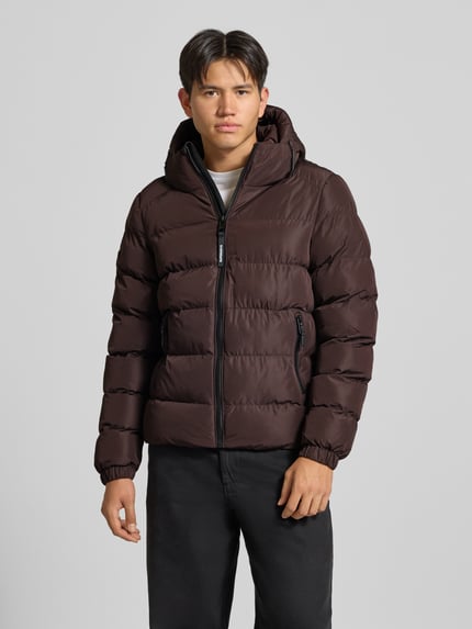 Superdry Steppjacke mit Label-Stitching und Kapuze Bordeaux 4