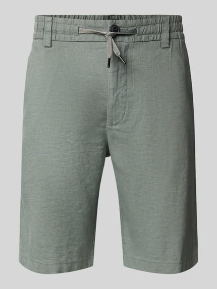 BOSS Orange Tapered Chinoshorts aus Leinen-Mix Modell 'DS_3S' Oliv 2