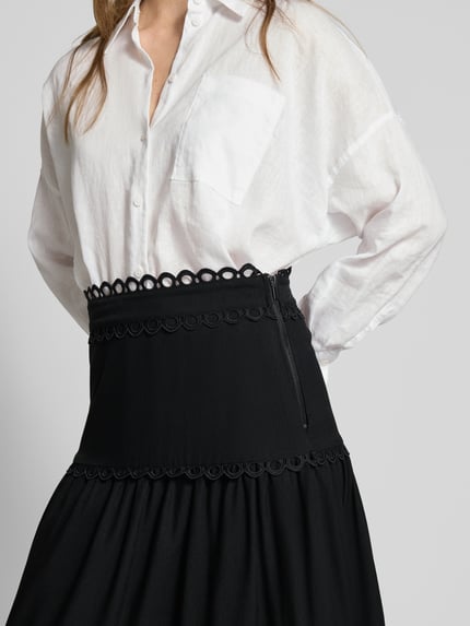 Cph Muse Spódnica midi z mieszanki wiskozy model ‘ASLEAH’ Czarny 3