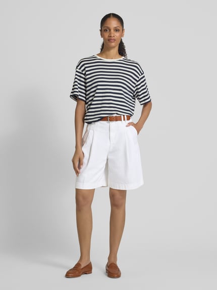 s.Oliver RED LABEL Relaxed Fit Bermuda aus Baumwoll-Mix Weiss 1