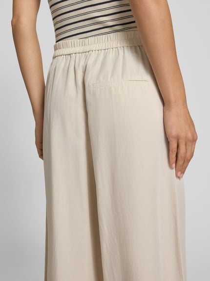 Marc O'Polo Wide leg culotte van een mix van lyocell en linnen Zand - 3