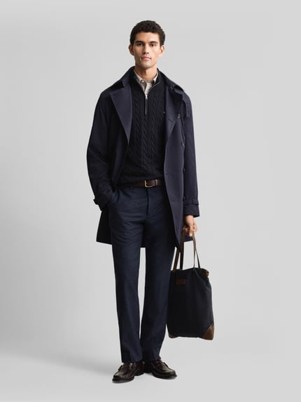GANT Regular Fit Troyer mit Half Zip Marine 1