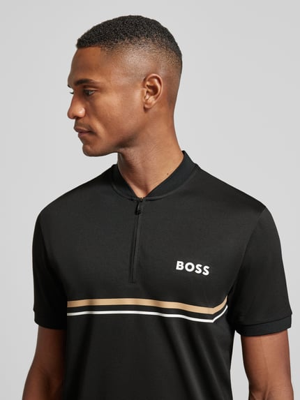BOSS Green Slim Fit Poloshirt mit Logo-Print Modell 'TOC SPIN BODYMAPP 1027' Black 3