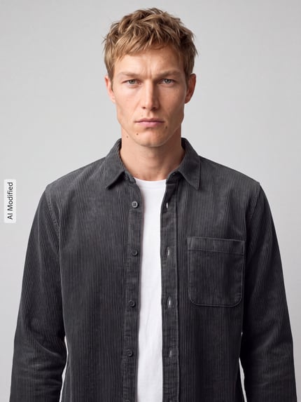 Marc O'Polo DENIM Regular Fit Hemdjacke mit Brusttasche Graphit 3
