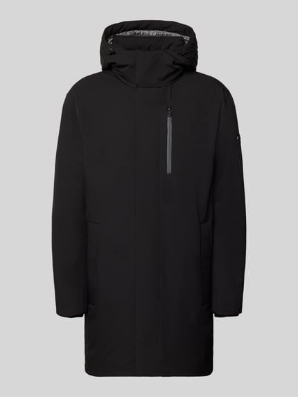 JOOP! COLLECTION Regular Fit functionele lange jas met logodetail model '276Rodney' Zwart - 2