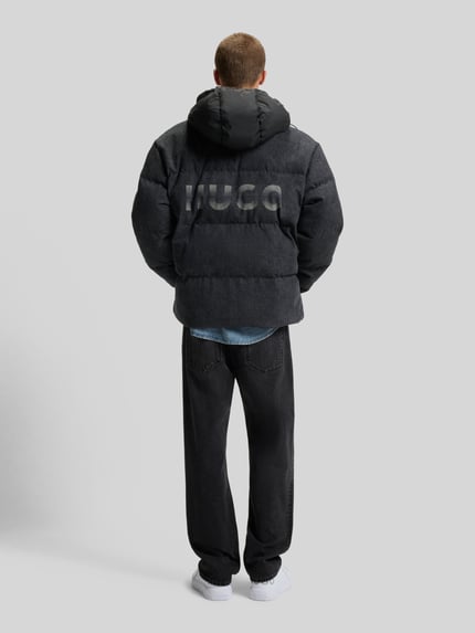 HUGO Blue Kurtka puchowa w kroju relaxed fit z czystej bawełny model 'BOWAN' BLACK 5