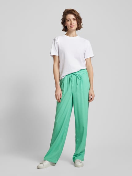 VERO MODA Loose Fit Stoffhose mit Leinen-Anteil Modell 'JESMILO' Gruen 1