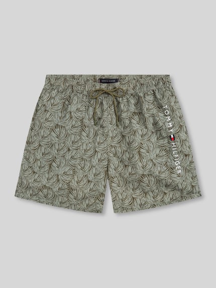 Tommy Hilfiger Regular Fit Badehose mit Logo Print Oliv 2