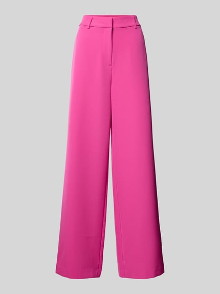 Produktfoto, Wide Fit Hose Modell 'Jana' von GUIDO MARIA KRETSCHMER WOMAN in Pink, Material-Mix mit Stretch-Anteil, Paspeltaschen am Gesäß