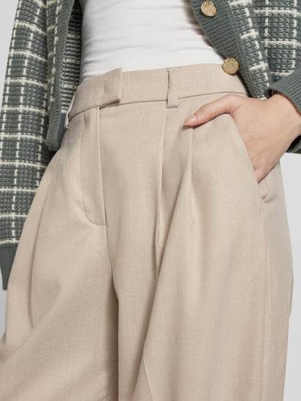 SEDUCTIVE Bundfaltenhose aus Woll-Mix Modell 'CERCIA' Sand Melange 3
