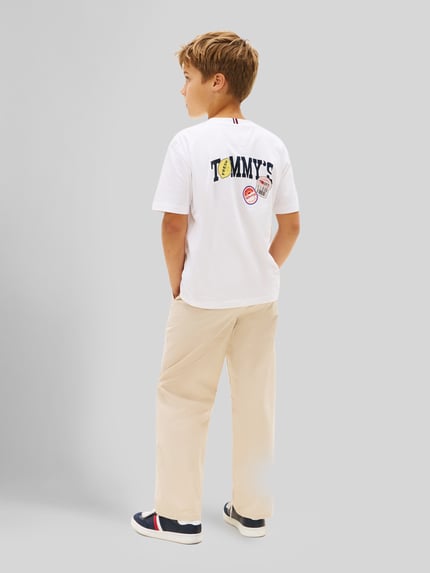 Tommy Hilfiger Teens Regular Fit T-Shirt aus reiner Baumwolle Weiss 5