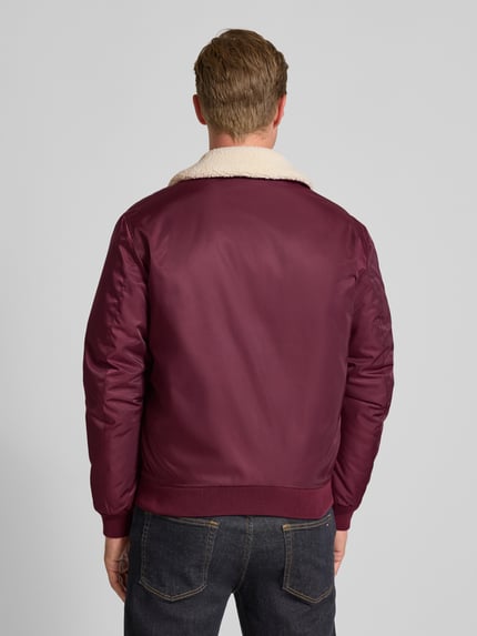 MCNEAL regular fit jack met platte kraag Bordeaux - 5