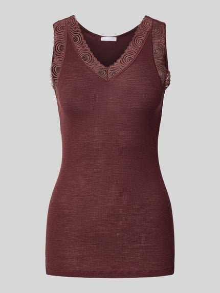 HANRO Tanktop met kant Middenbruin - 1