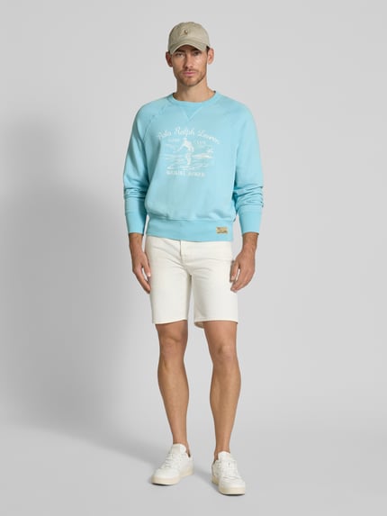 Polo Ralph Lauren Sweatshirt mit Label-Print Hellblau 1