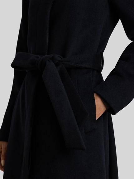 Lauren Ralph Lauren płaszcz o kroju regular fit z mieszanki wełny z domieszką kaszmiru Czarny 6