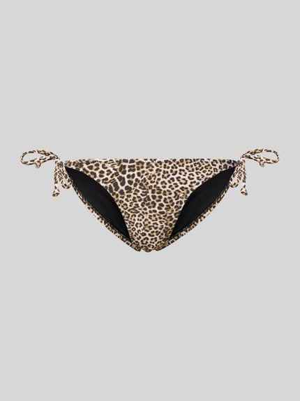 Produktfoto, Bikini-Slip mit seitlicher Schnürung von Jake*s Casual, Material-Mix mit Stretch-Anteil, Allover-Look in Leopardenmuster, körpernahe Passform