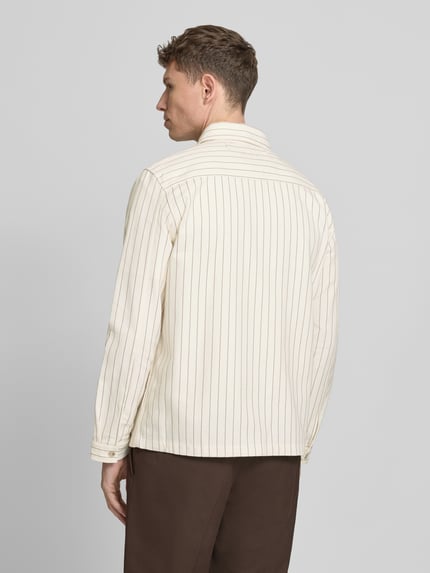 HUGO Oversized Hemdjacke aus reiner Baumwolle Modell 'EPOLDO' Offwhite 5