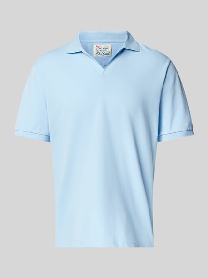 MC2 Saint Barth Regular Fit Poloshirt mit V-Ausschnitt Modell 'CHARLES' Hellblau 2