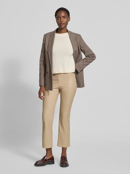 Raffaello Rossi Flared Bootcut Hose in Leder-Optik Modell 'MACY' Sand 1