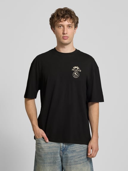 PEGADOR Oversized T-shirt met print op de achterkant model 'Pedroche' Zwart - 4