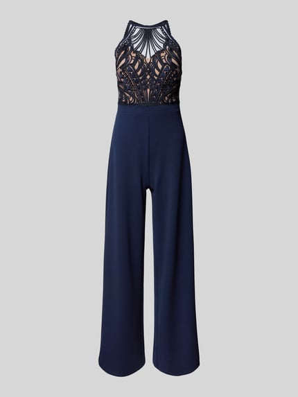Lipsy Jumpsuit mit Häkelspitze Marine 2