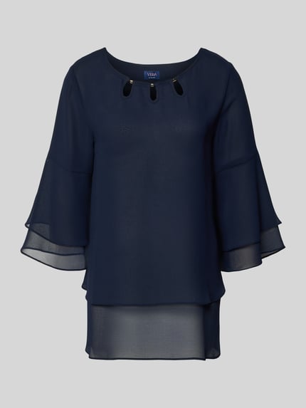 Regular Fit Blusenshirt aus fließendem Stoff Shop The Look MANNEQUINE