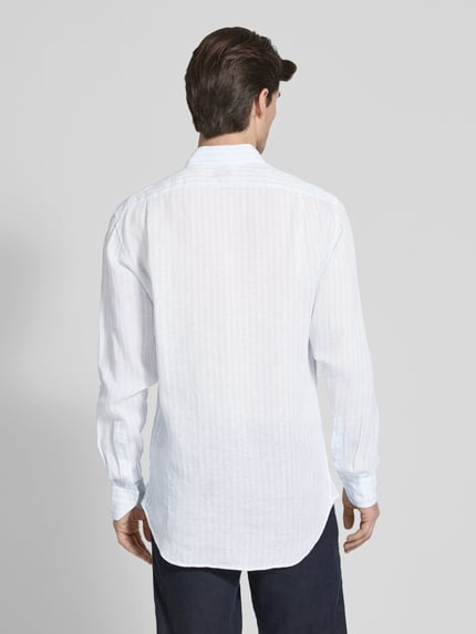 Stenstroms Body Fit Businesshemd aus reinem Leinen Bleu 5