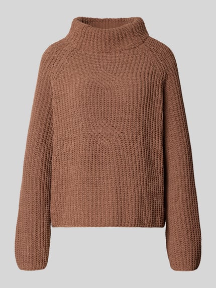 monari Relaxed Fit Strickpullover mit Stehkragen Cognac 1