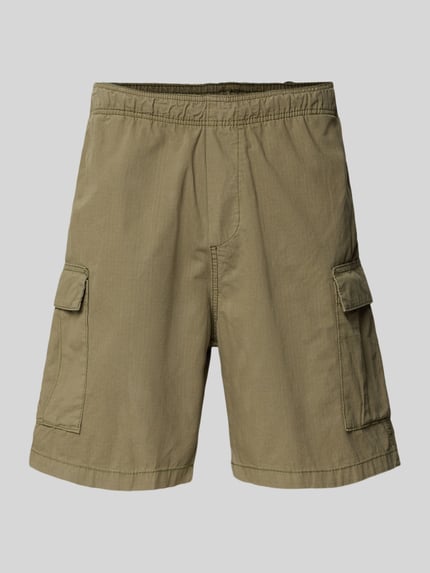 REVIEW Korte cargobroek met elastische band Olijfgroen - 2