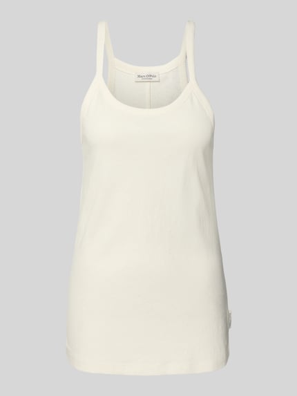 Marc O'Polo Slim Fit Trägertop aus Baumwoll-Hanf-Mix Weiss 2