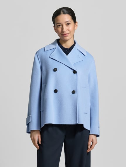 Weekend Max Mara Loose Fit Wollmantel aus Schurwoll-Mix Modell 'FANTINO' Hellblau 4