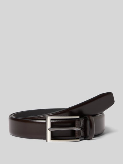 Produktfoto, Gürtel aus Leder mit Dornschließe von bugatti in Glattleder, klassische Form, dunkelbraun, Herren Gürtel, Breite 3 cm