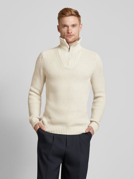 RAGMAN Regular fit schipperstrui met ribboorden Offwhite - 4