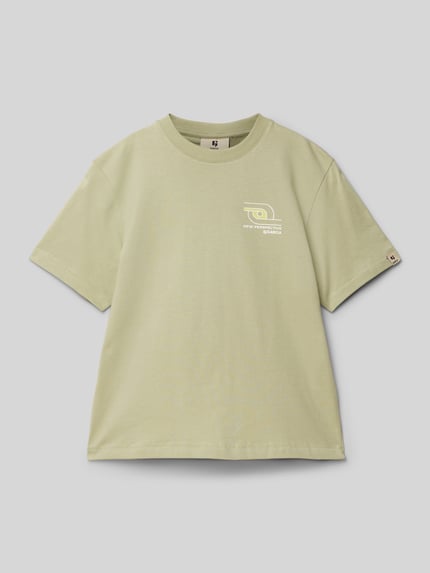 Garcia T-shirt met labelprint Rietgroen - 1