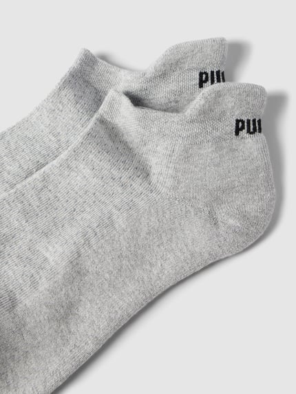PUMA Sneakersocken mit Label-Details Modell 'Cushioned' im 2er-Pack Silber Melange 2