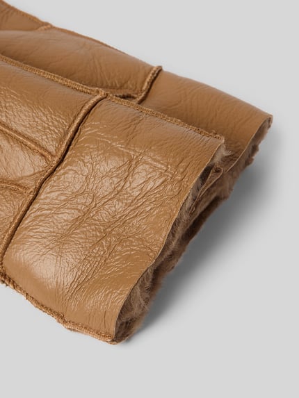 FI.NE Handchoenen van pure lamswol Cognac - 2