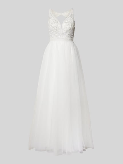 LUXUAR FASHION Bruidsjurk met hartvormige hals Offwhite - 2