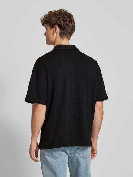 PEGADOR Oversized Fit Freizeithemd mit 1/2-Arm Modell 'ACADO' Black 5