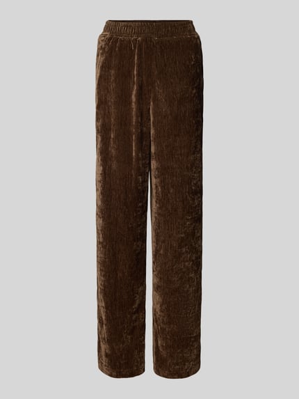 Jake*s Casual Samthose mit elastischem Bund Dunkelbraun 2