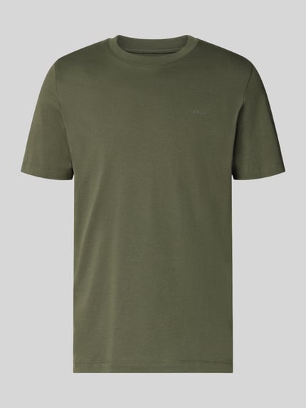 Produktfoto, Regular Fit T-Shirt aus reiner Baumwolle von s.Oliver RED LABEL in olivgrün, glatte Textur, schlichte Optik, Herren T-Shirt