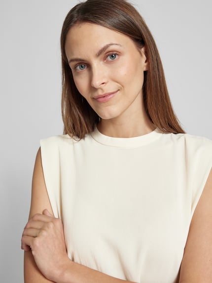 Marella Top bluzkowy o kroju regular fit z wiązanym detalem model ‘IDEALE’ Złamany biały 3